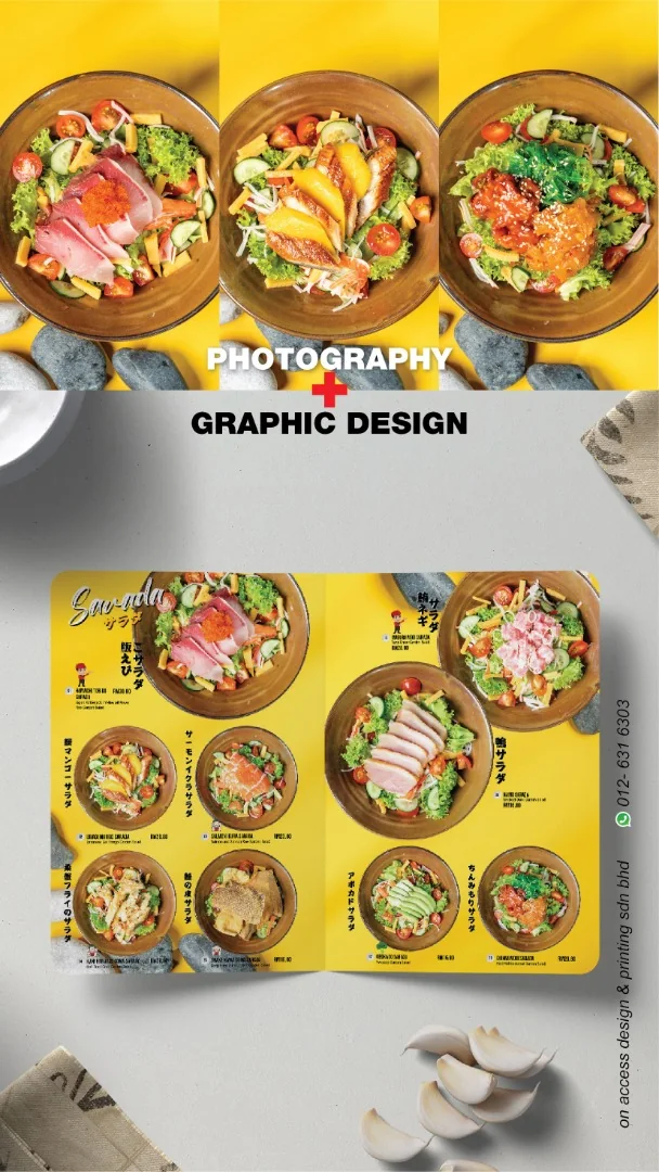 Restaurant menu: photography, graphic design and printing by On Access