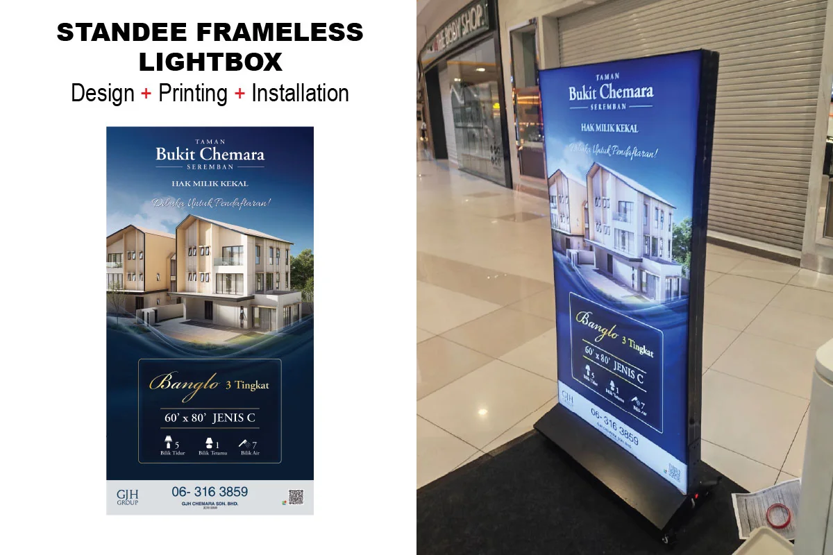 Standee lightboxes and roll-up systems