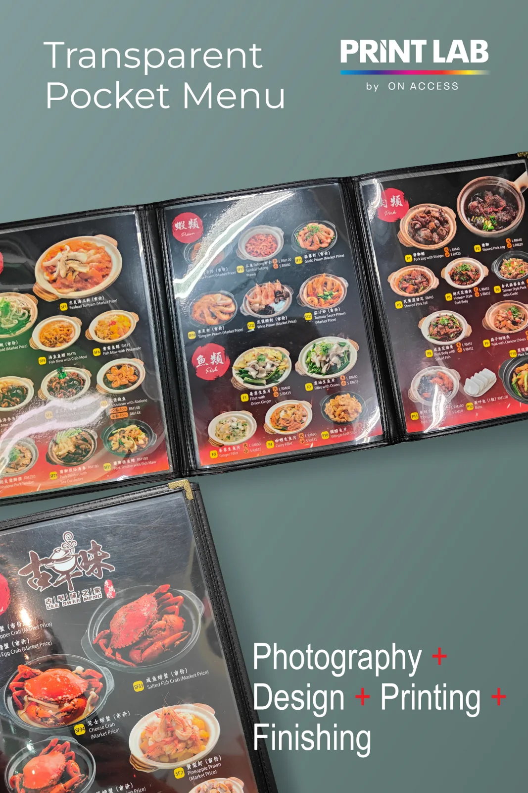 Transparent pocket menu