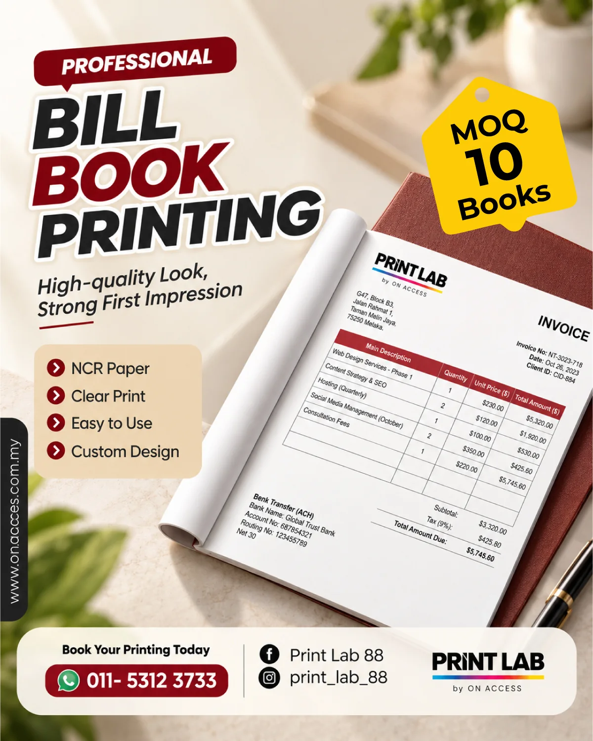 Bill books (NCR)